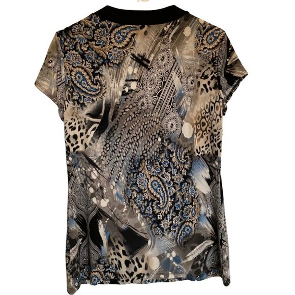 𝅺n.w.d Fashion Top,  Multicolor floral print, Sz L - Picture 3 of 6